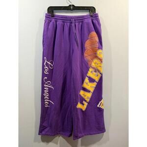 Womens NBA Sweatpants Size XL Purple Los Angeles Lakers Print